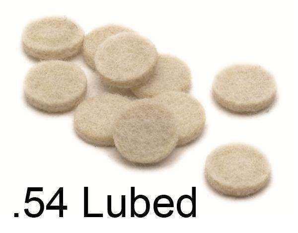 .54 Felt wads Lubed OUT OF STOCK