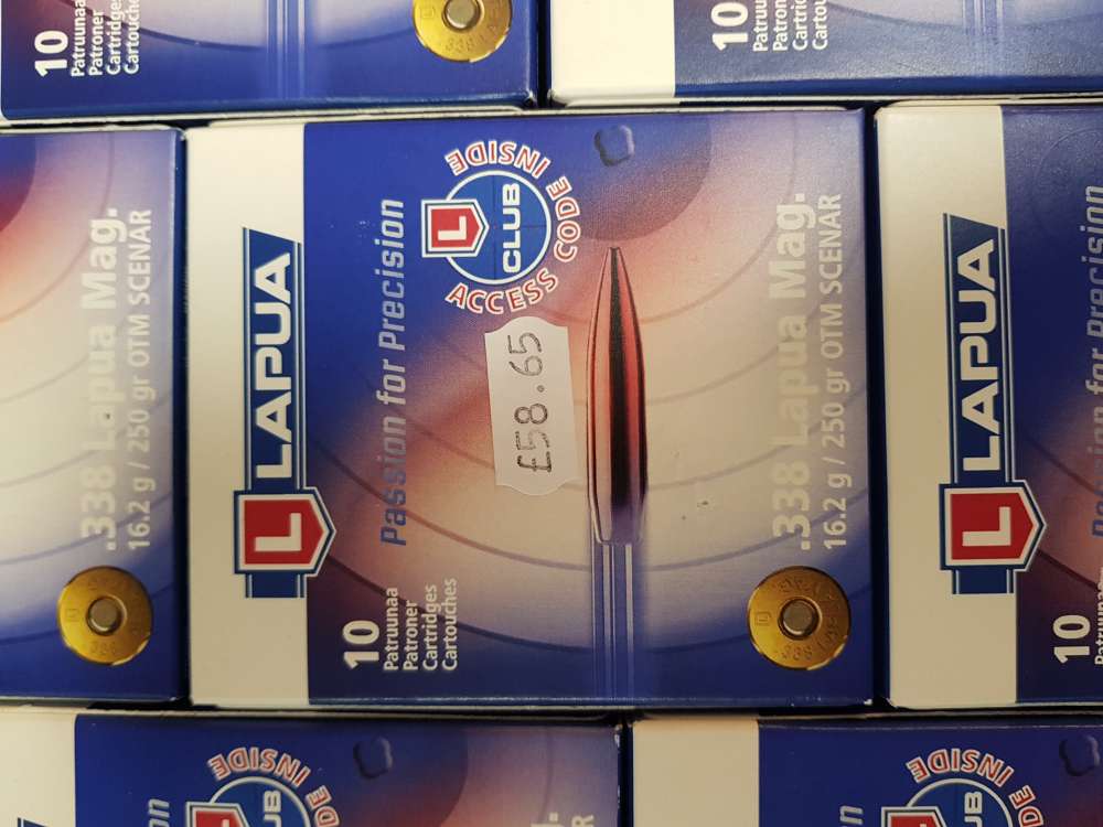 LAPUA .338 MAG 250GR  10 x cartridges. OUT OF STOCK