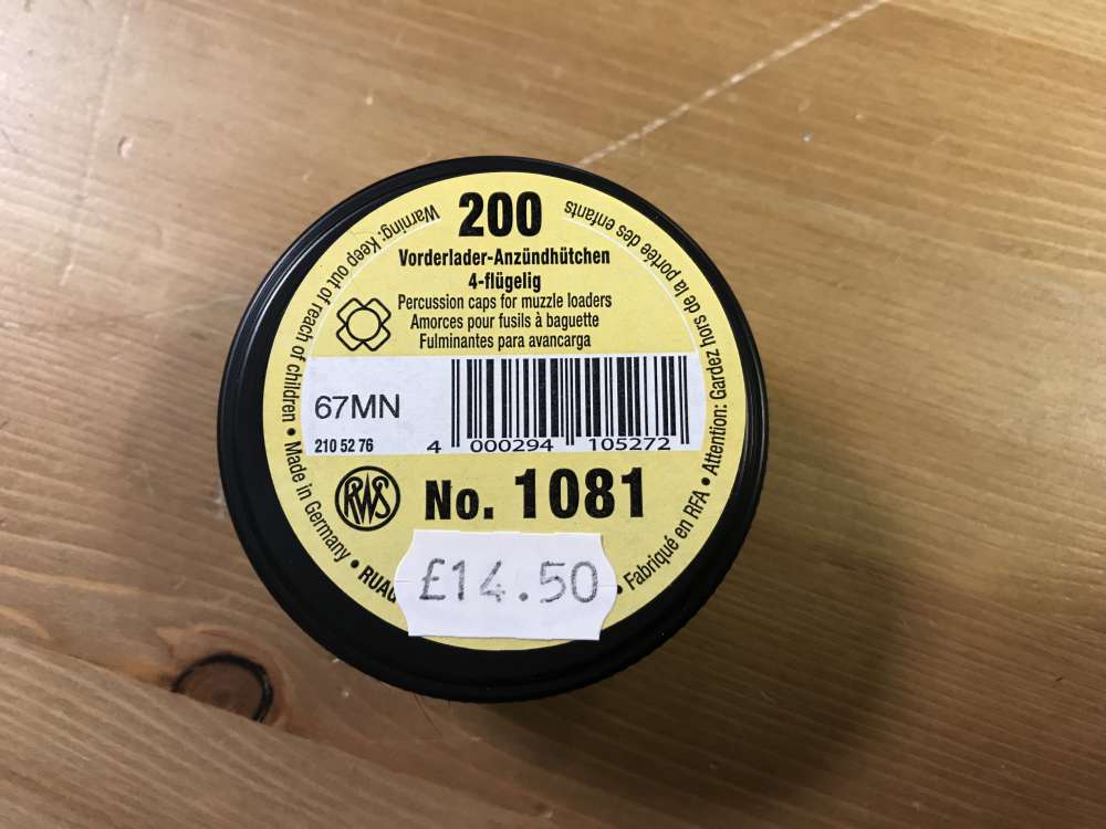 RWS 4 wing musket caps x200 - OUT OF STOCK